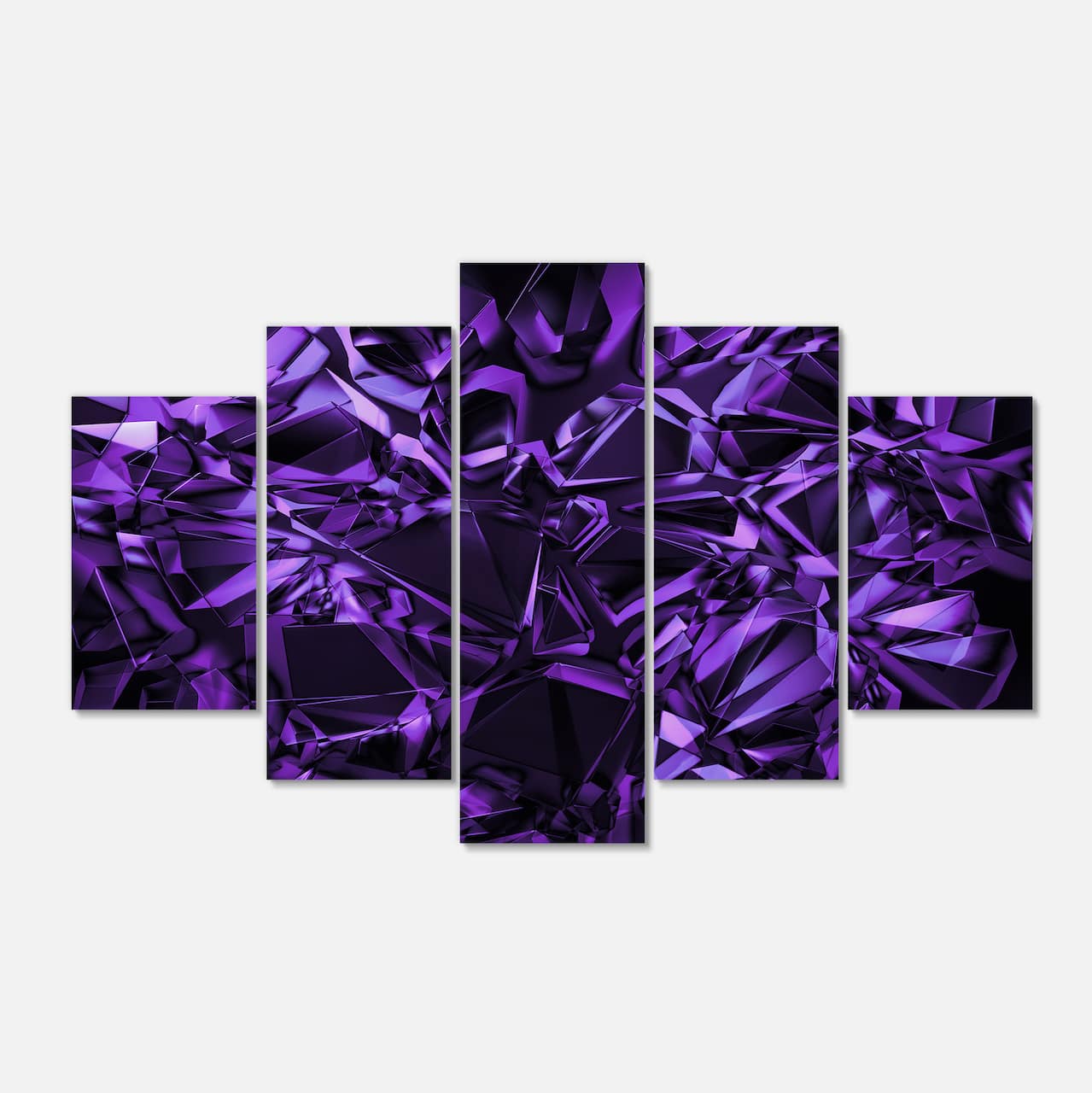 Designart - Purple Crystal Texture Design - Contemporary Canvas Art Print
